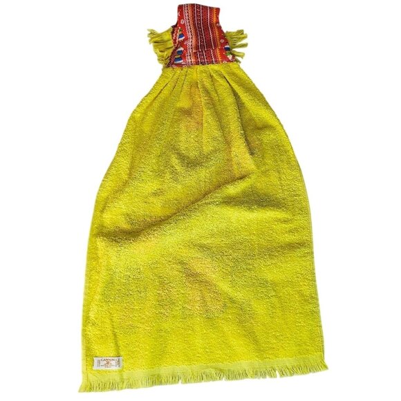 Vintage Cannon Merry Mushroom Kitchen Hand Towel Yellow - Picture 2 of 14